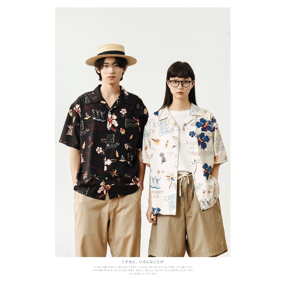 Áo Sơ Mi Tay Ngắn Dáng Rộng In Họa Tiết Hoa Phong Cách Hawaii Thời Trang Mùa Hè Cho Nam