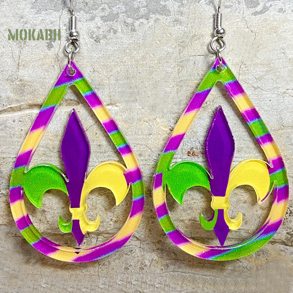 1 Đôi Bông Tai Hình Giọt Nước Đính Kim Tuyến Nhiều Màu Thời Trang