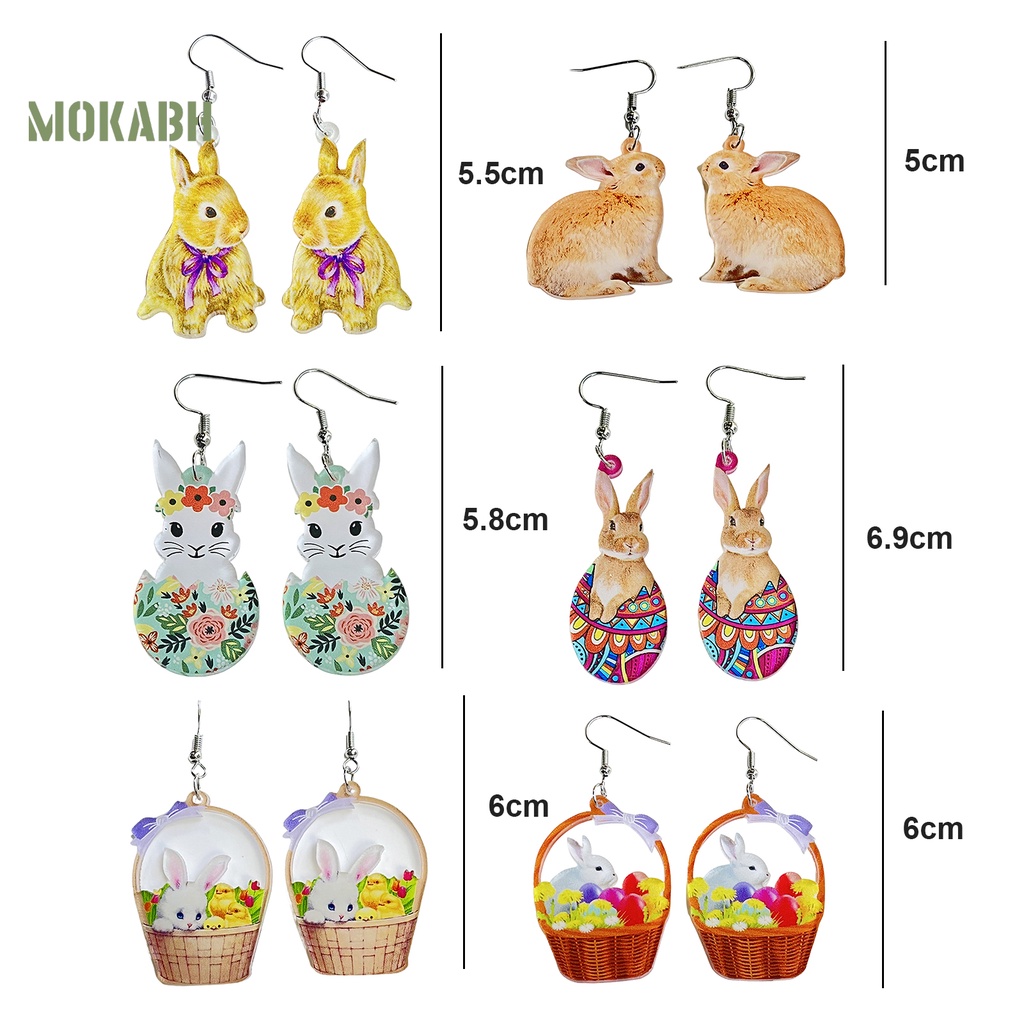 1 Đôi Bông Tai Hình Thú Cưng Hoạt Hình Dễ Thương Bằng Acrylic