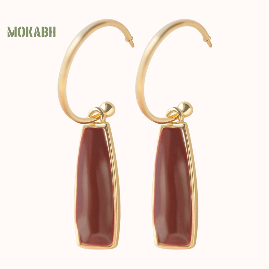 [Mới] 1 Cặp Bông Tai Dạng Kẹp Hình Học Mạ Bóng Cao Trang Trí Quyến Rũ Hàng Ngày Cho Nữ