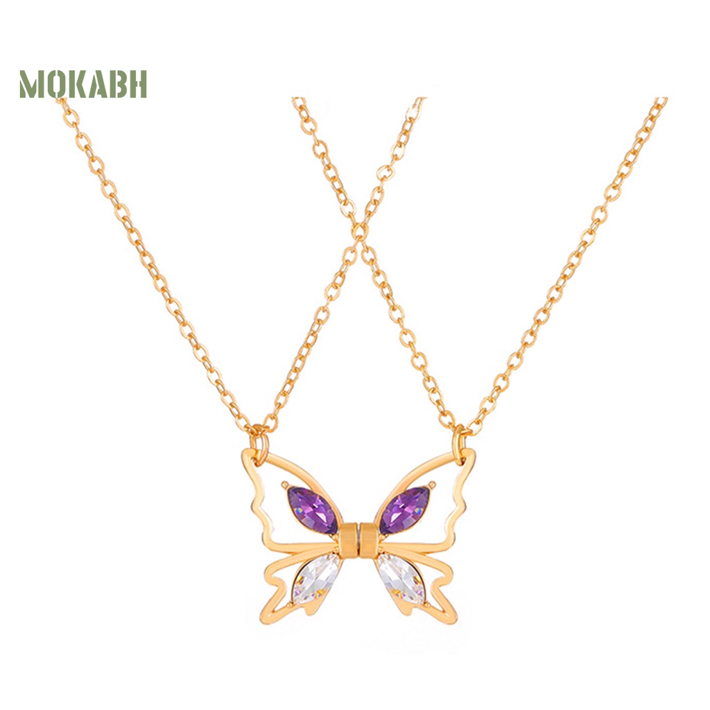 [Mới] Vòng cổ Mặt Hình Bướm Rỗng Mạ Điện Lên Màu Nhanh Thanh Lịch Thời Trang Cho Nữ