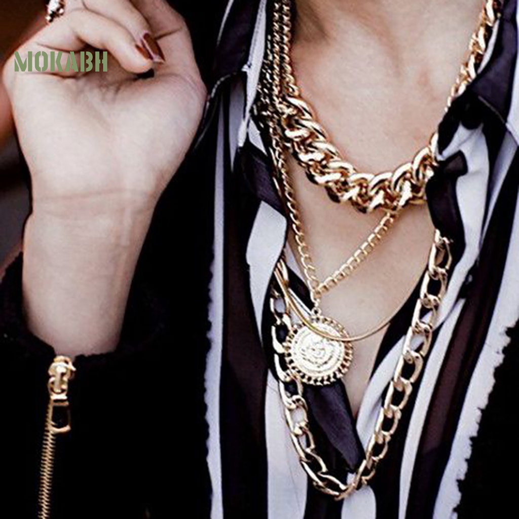 Vòng cổ Nữ Nhiều Lớp Phong Cách Hip Hop