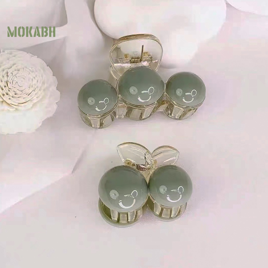 Kẹp Tóc Càng Cua Đính Hạt Acrylic Màu Xanh Lá Tối Giản Thanh Lịch Dễ Phối Đồ Thời Trang Cho Nữ