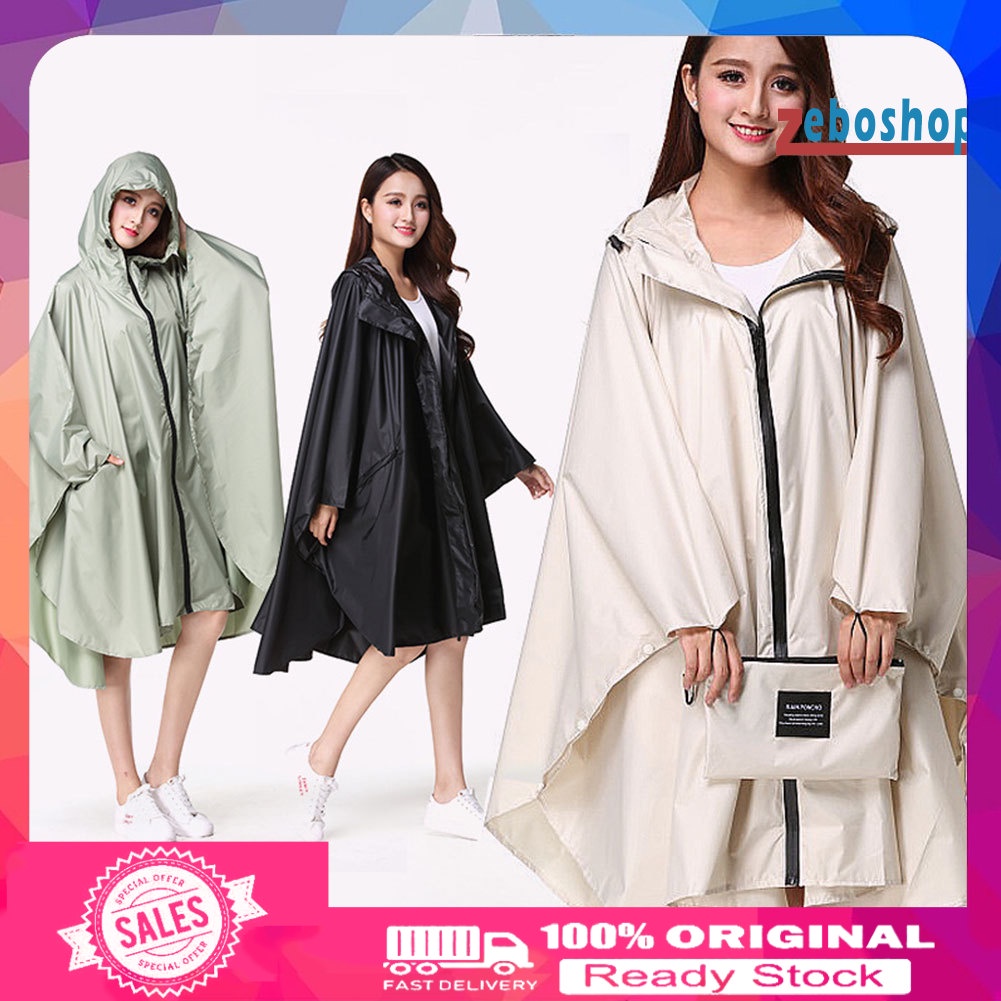 Áo Mưa Dáng Dài Có Mũ Trùm Chống Thấm Nước Tiện Dụng Cho Nữ