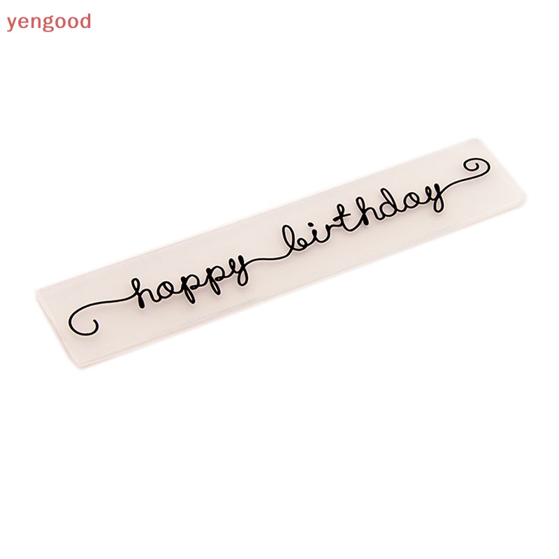 (YGD) Tệp Nhựa Dập Nổi Họa Tiết happy birthday Dùng Để Trang Trí Sổ Tay Thẻ