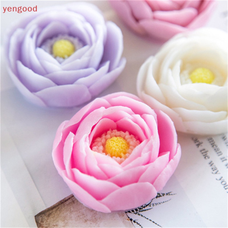 Khuôn Làm Bánh / Xà Phòng Chất Liệu Silicone Tự Làm Hình Hoa Mẫu Đơn