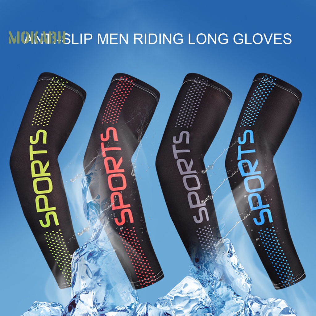 1 Cặp Ống Tay Áo Chống Nắng Bằng Lụa Lạnh Mỏng Độ Co Giãn Cao Dùng Khi Lái Xe Cho Nam