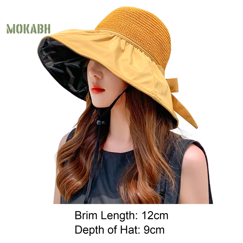 Nón Tai Bèo Vành Rộng Chống Tia UV Điều Chỉnh Được Kích Thước Thời Trang Đi Biển Cho Nữ