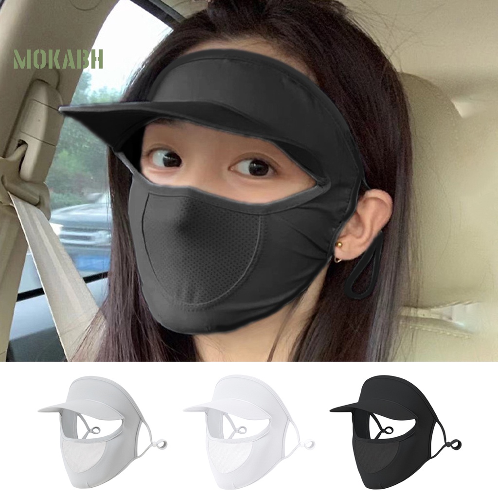 [Mok Abh] Mũ Đi Xe Đạp Có Lỗ Thoáng Khí Với Vành Bịt Tai Che Mắt Và Mặt Bằng Lụa Lạnh Bảo Vệ Mặt Dùng Ngoà