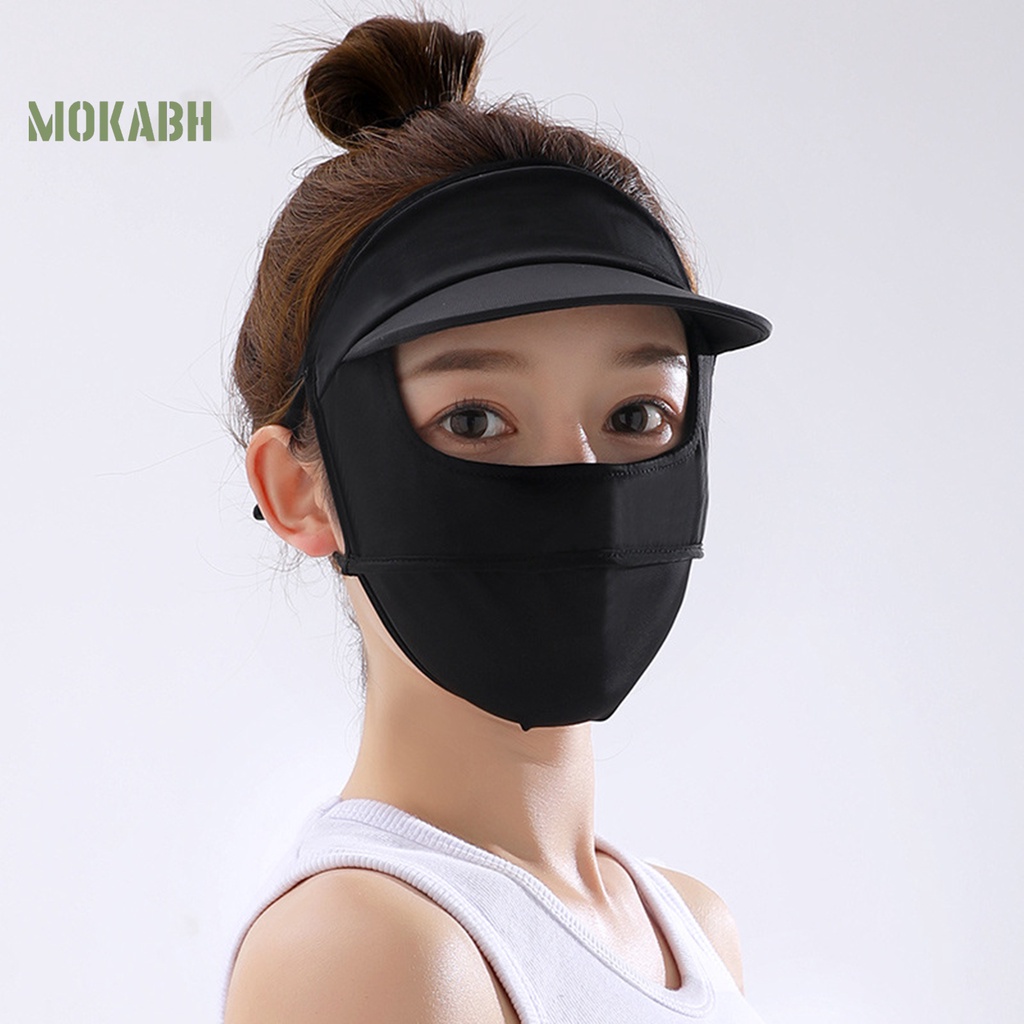 [Mok Abh] Mũ Đội Đầu Đi Xe Đạp Có Vành Che Mắt Bằng Lụa Lạnh Màu Trơn