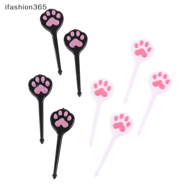 Set 8 Nĩa Ăn Trái Cây Hình Chân Mèo Đáng Yêu Thời Trang ifashion365