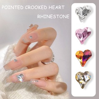 Set 10 Charm Trang Trí Móng Tay Nail Hình Trái Tim Đính Đá Sang Trọng | Gấu Charm
