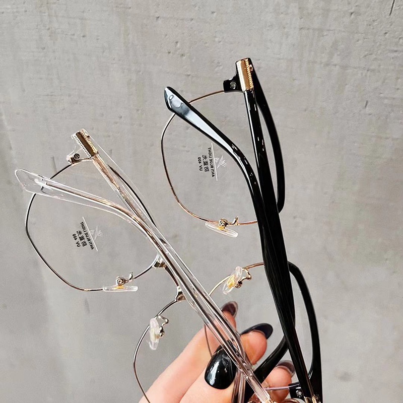 Kính Mát Gọng Kim Loại Chống Tia Bức Xạ Phong Cách Hàn Quốc Cho Nam Và Nữ