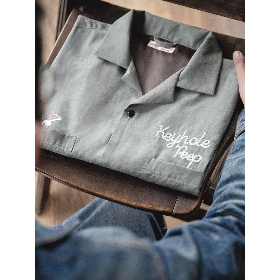 Áo Sơ Mi Vải Nhung Tay Ngắn Dáng Rộng Phong Cách Retro Pháp Thời Trang Mùa Hè Cho Nam