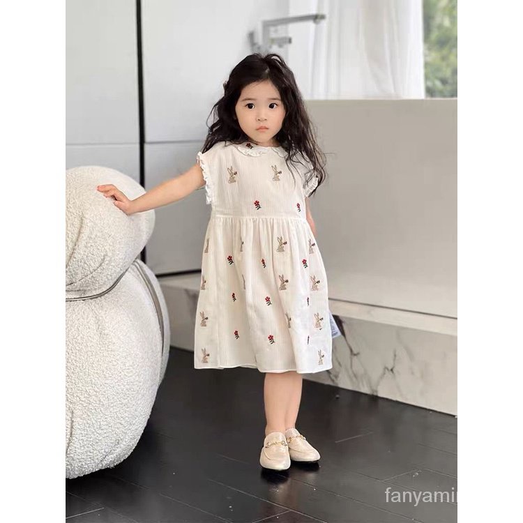 Đầm Búp Bê In Hình Thỏ 23 Tuổi Thoáng Khí Thời Trang Mùa Hè Dành Cho Bé Gái N9GV