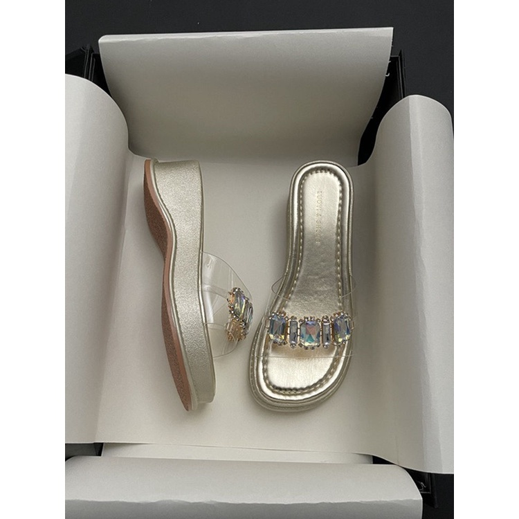 Dép xỏ ngón Dép giày gót đúp 5 cm quai nhúng sandan Ngọc thắt nơ xinh xắn dép đế cao 23Z23060302