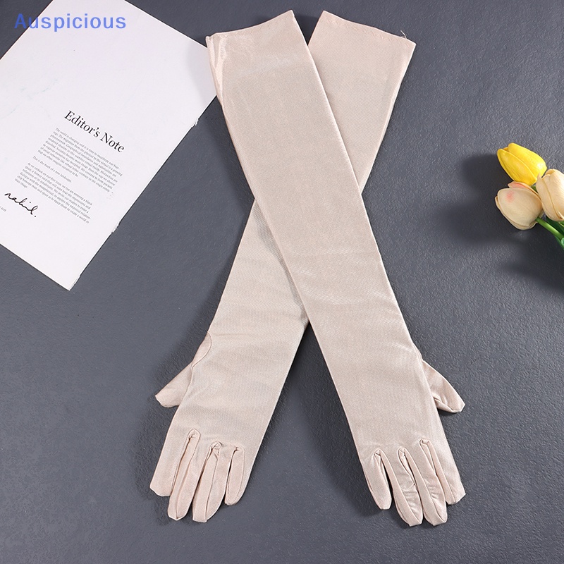 1 Đôi Găng Tay Dài Màu Trơn Thời Trang Dành Cho Nữ