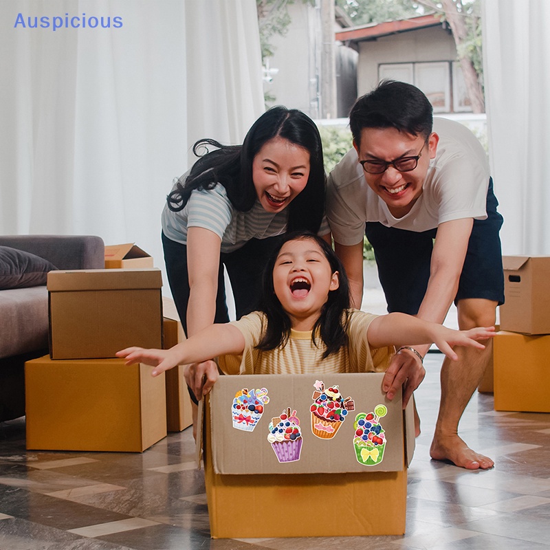 Set 6 / 12 / 24 Miếng Dán Trang Trí Bánh Cupcake DIY Cho Bé