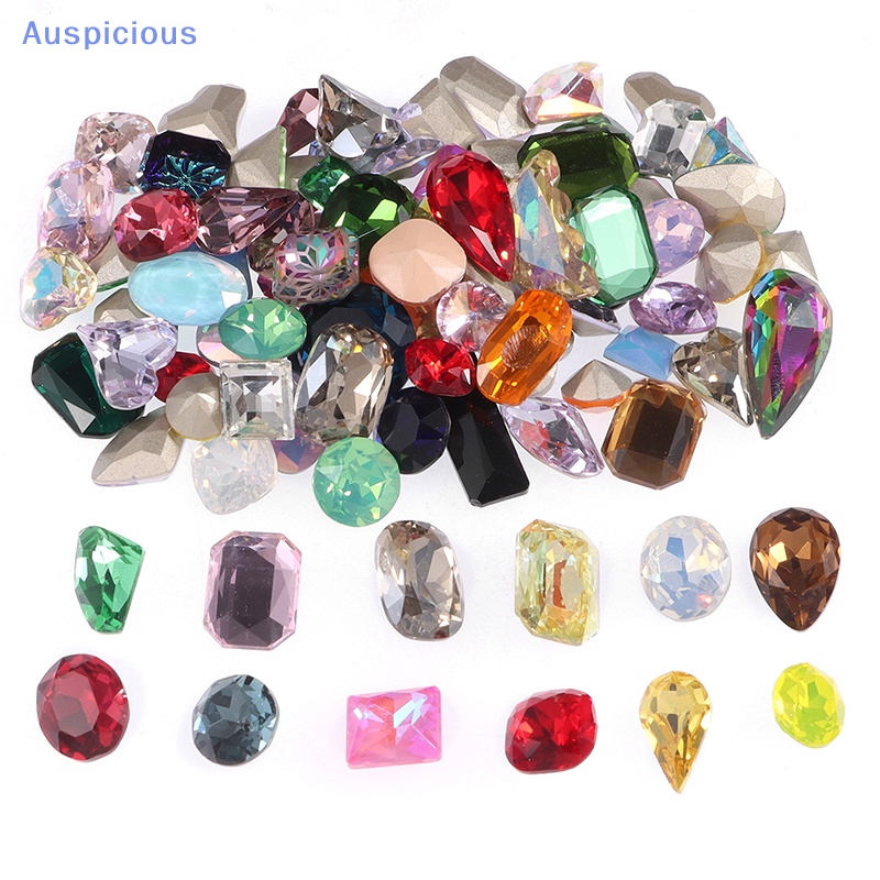 Set 20 Viên Đá Thủy Tinh Hình Trái Tim / Ngôi Sao Nhiều Màu Sắc Dùng Làm Trang Sức Thủ Công