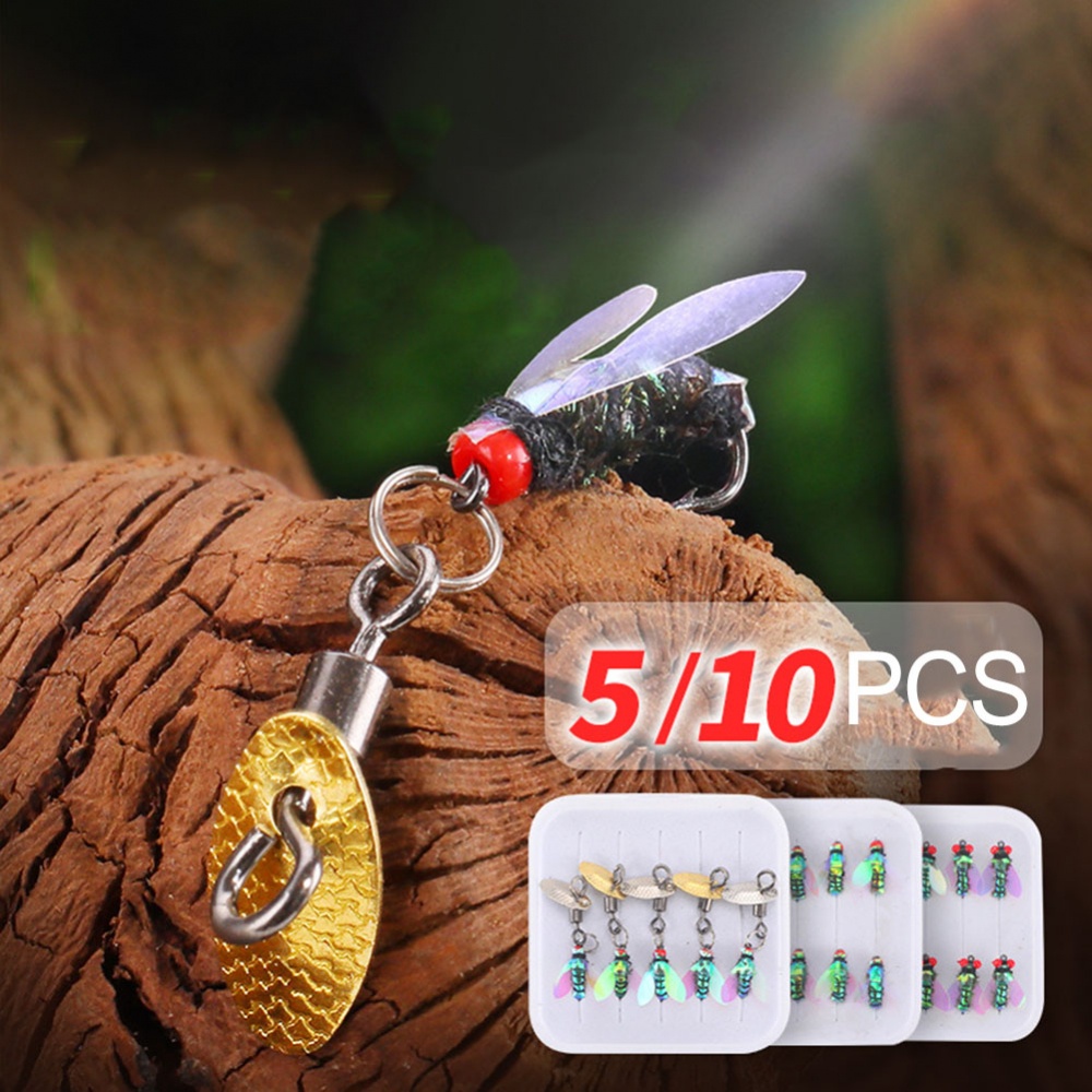 Mồi Câu Cá Giả Hình Côn Trùng Bay Có Móc Câu