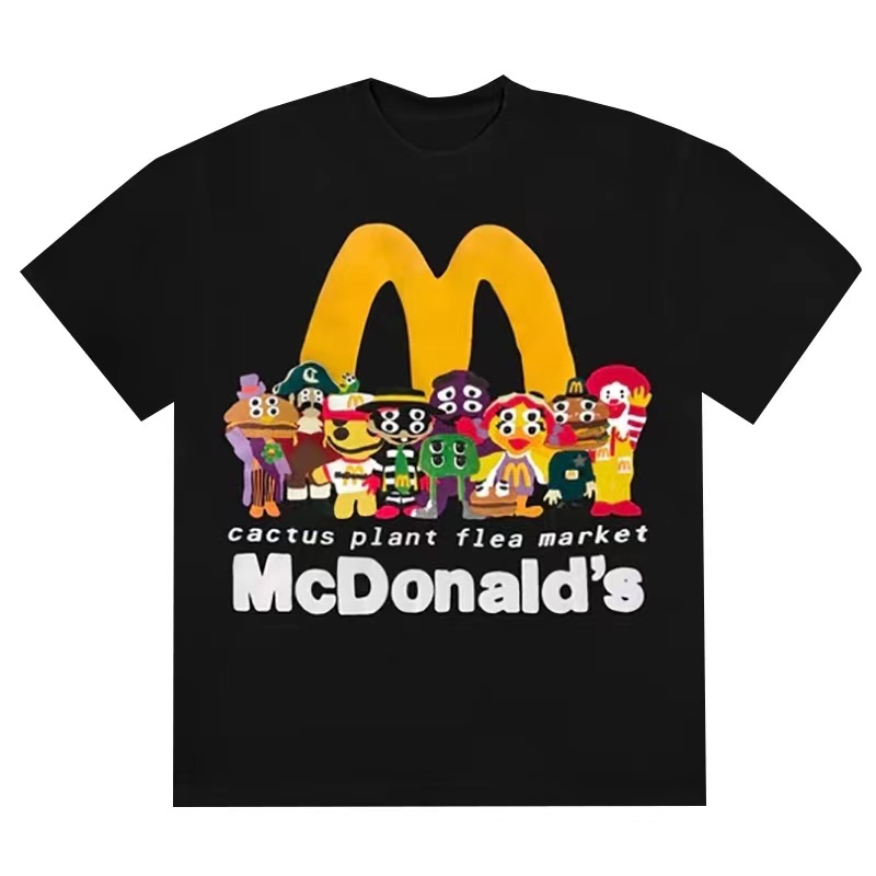 Hàng Có Sẵn Áo Thun Ngắn Tay Dáng Rộng In Hình Bánh hamburger Và Travis Scott Mỹ