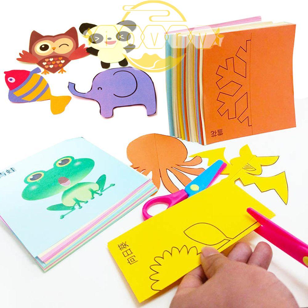 Bộ 96 Món Đồ Chơi Giấy Xếp Và Cắt Hình Hoạt Hình Đầy Màu Sắc Giáo Dục Sớm Cho Bé DIY