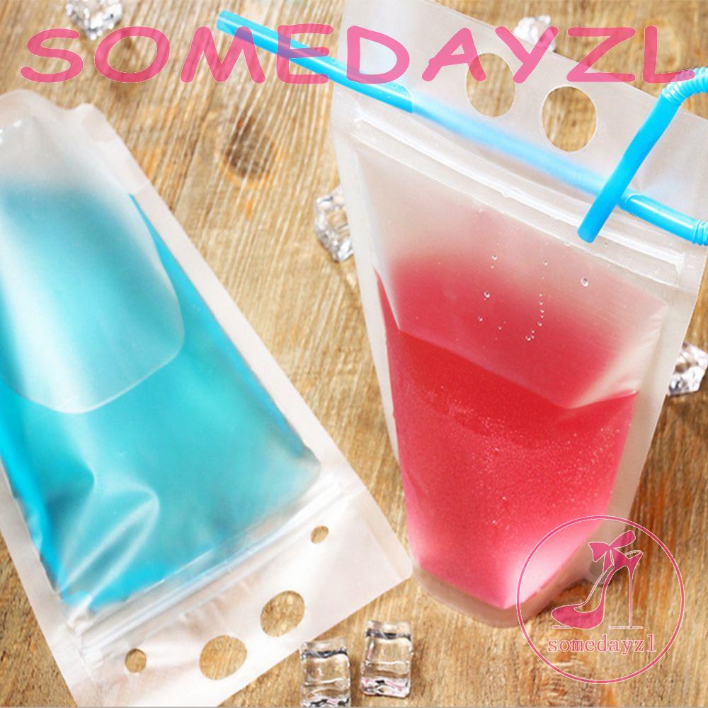 Set 10 Túi Đựng Đồ Uống Bằng Nhựa Poly Bền Dạng Đứng