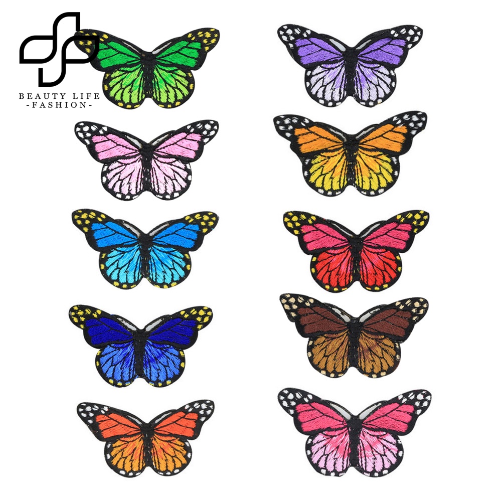 Bộ 10 Miếng Dán Trang Trí Quần Áo Hình Bướm