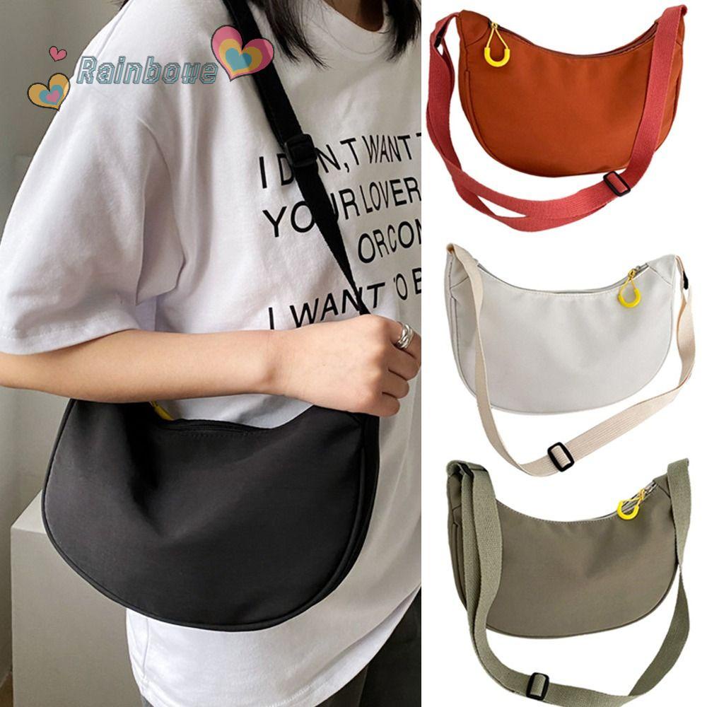 Túi Đeo Vai Chất Liệu Nylon Họa Tiết Cầu Vồng Dễ Thương