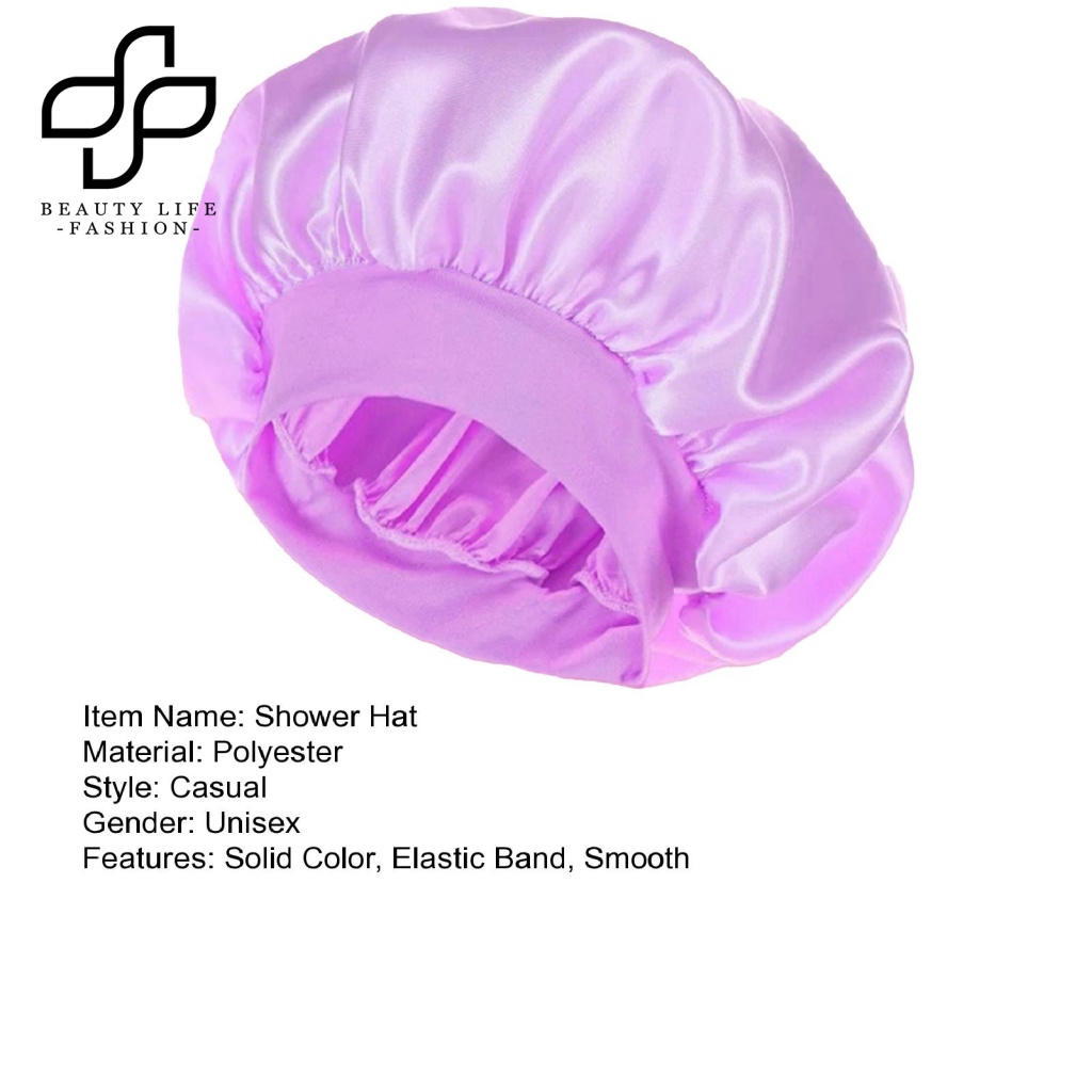 Mũ Trùm Tóc Bằng Satin Mỏng Co Giãn Không Vành Gấp Lại Được Màu Sắc Trơn Dành Cho Nam Nữ
