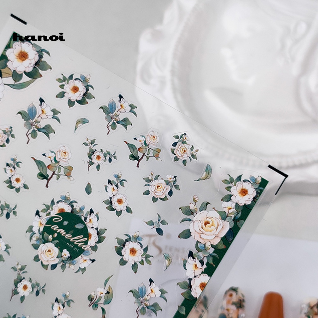 Miếng Dán Móng Tay Tự Dính Không Phai Siêu Mỏng Họa Tiết Hoa Phong Cách Nhật Bản Cho Nữ