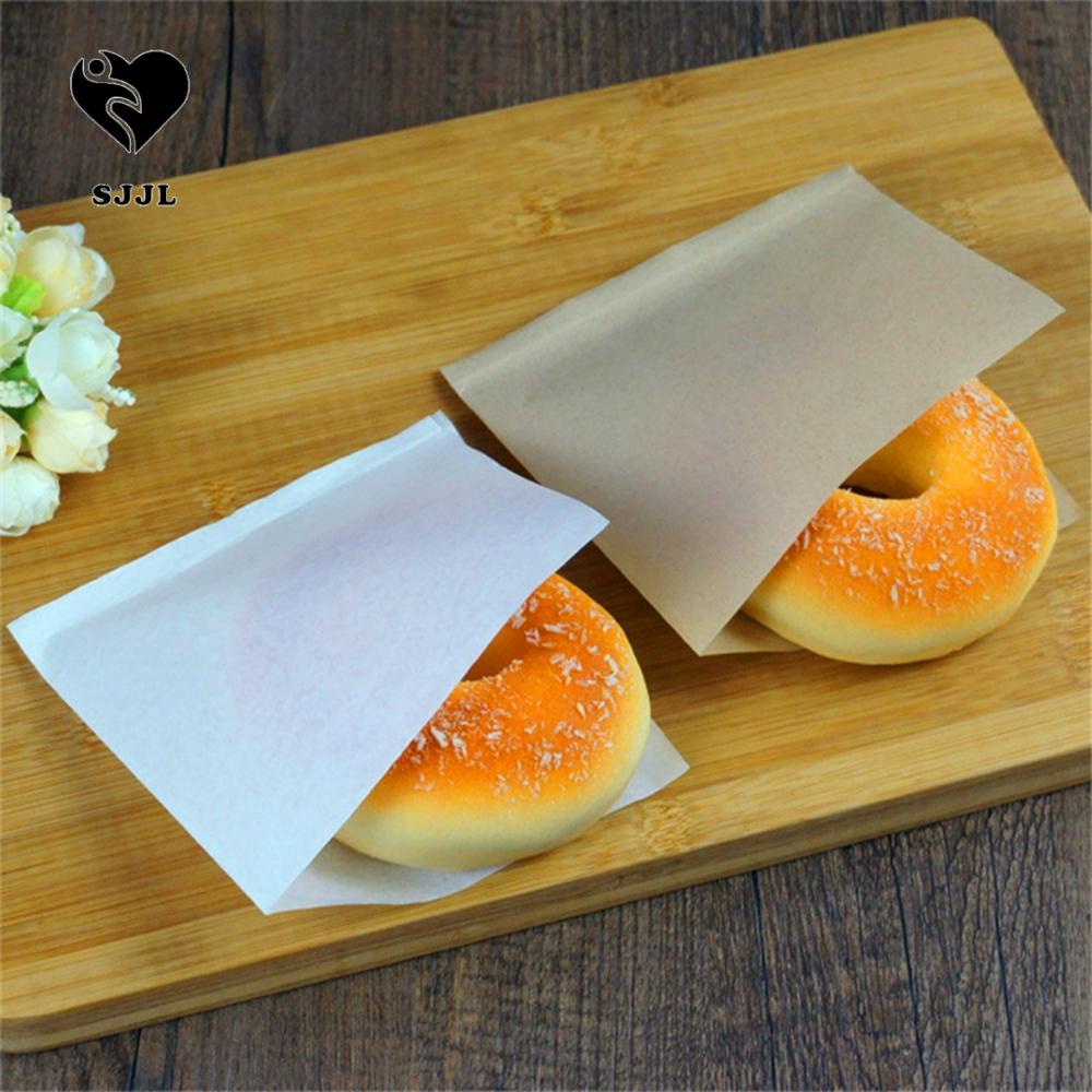 SJJL Set 200 Túi Giấy Kraft Đựng Bánh Mì Sandwich Bánh Hamburger