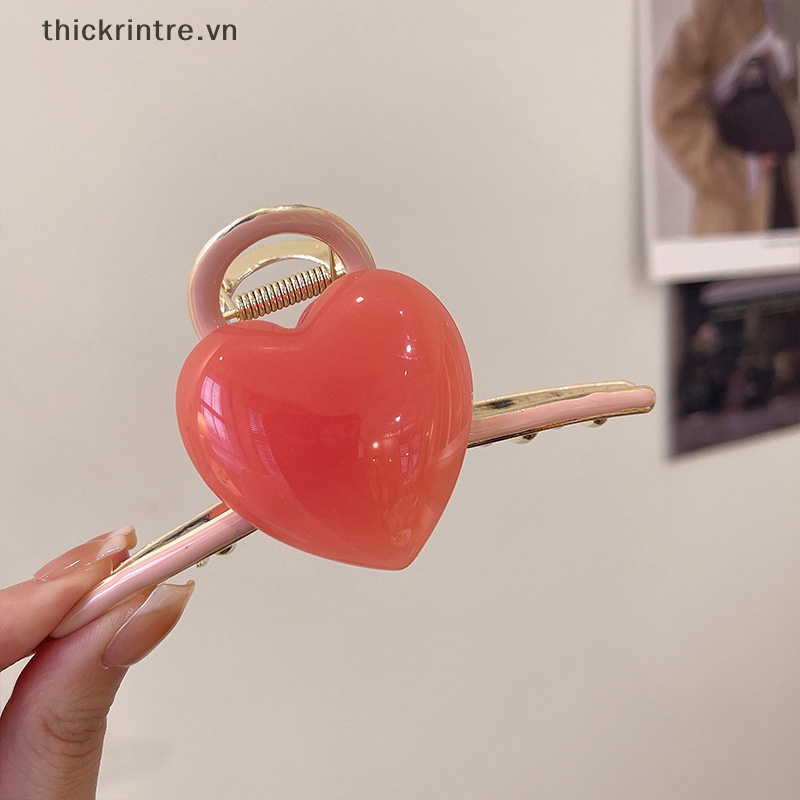 Kẹp Tóc Cỡ Lớn Hình Trái Tim Ngọt Ngào Cho Nữ