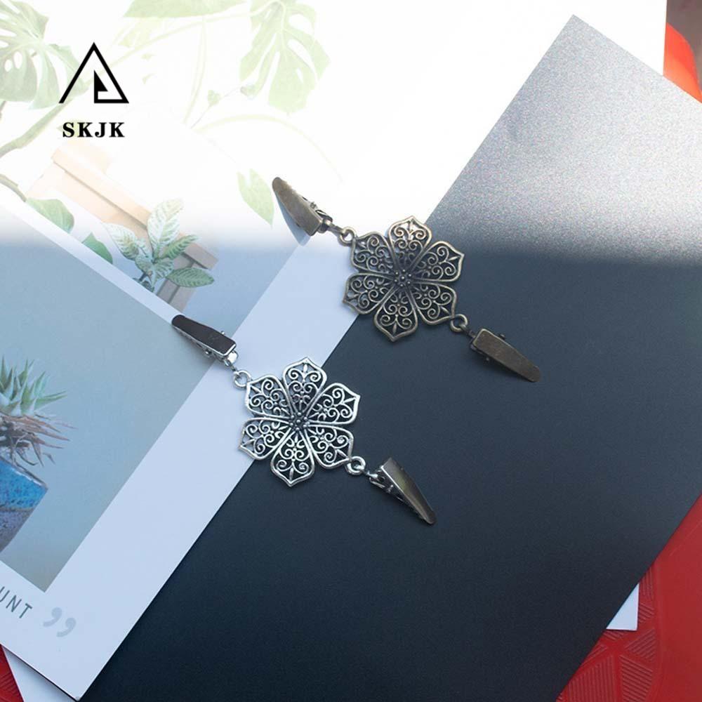 Kẹp Cài Khăn Choàng Cardigan Bằng Hợp Kim Họa Tiết Hoa Rỗng Cho Nữ