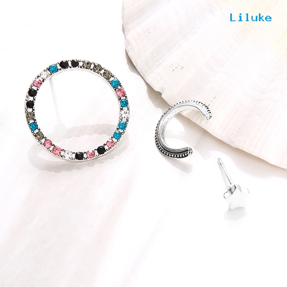 Bộ 3 Khuyên Vành Tai Đính Đá Thời Trang Nữ Tính