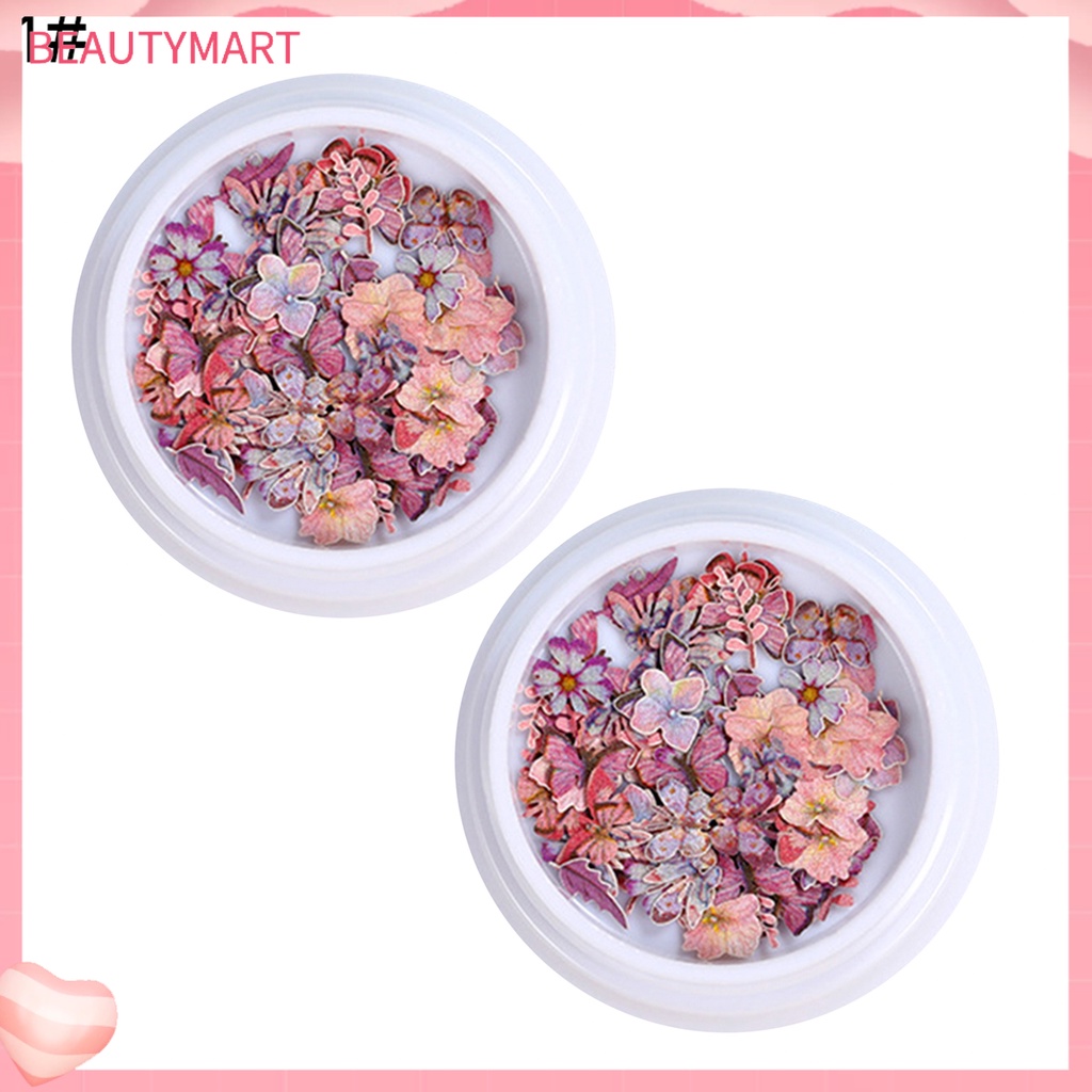 [beautymart] Set 2 Hộp Kim Sa Hình Động Vật Hoa Bướm Côn Trùng Trang Trí Móng Tay