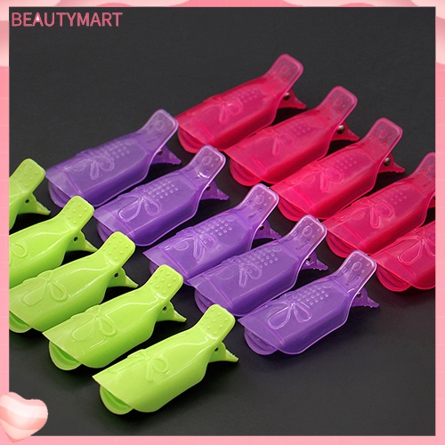 Bộ 10 Kẹp Ủ Tẩy Sơn Móng Tay Bằng Nhựa Hình Nơ