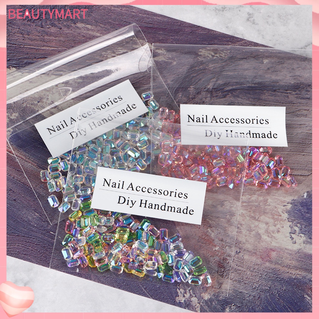 Bộ 100 Hạt Đá Vuông Siêu Nhẹ Dùng Trang Trí Móng Tay DIY