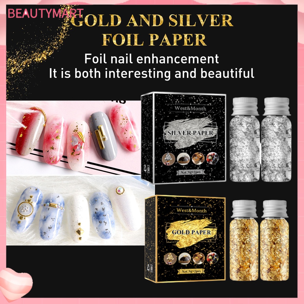 1 Hộp Lá Vàng Lấp Lánh Trang Trí Móng Tay An Toàn Không Dị Ứng Dễ Sử Dụng DIY