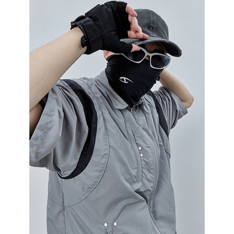 Áo Sơ Mi Có Khóa Kéo Màu Sắc Tương Phản Thời Trang 2023ss