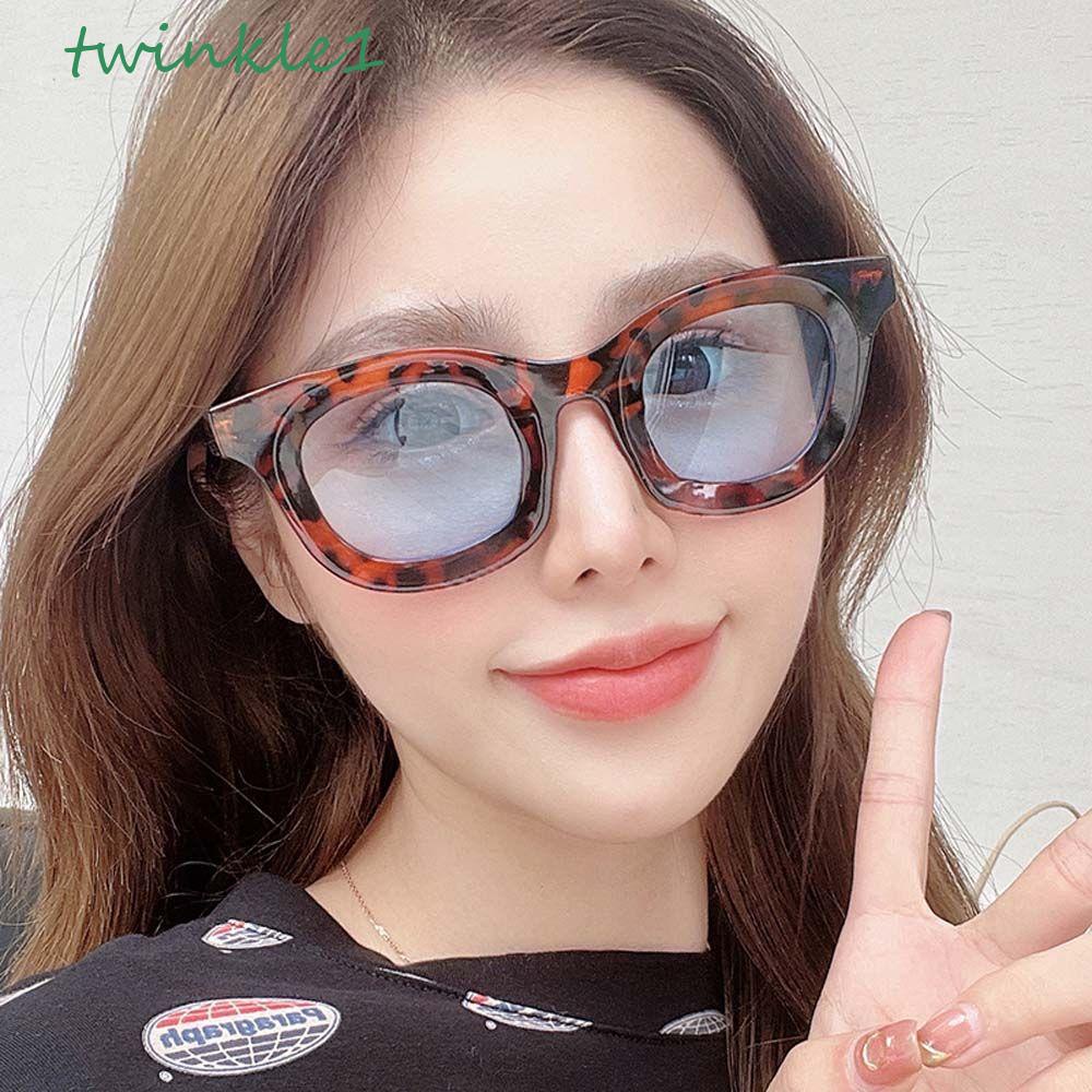 Kính Mát Gọng Tròn Dày Họa Tiết Da Báo Kiểu Âu Mỹ Thời Trang Cho Nữ