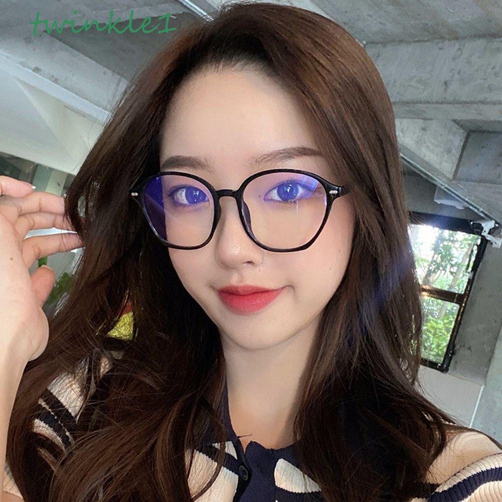 Mắt Kính Gọng Oval Chống Ánh Sáng Xanh Phong Cách Hàn Quốc Thời Trang Cho Nữ