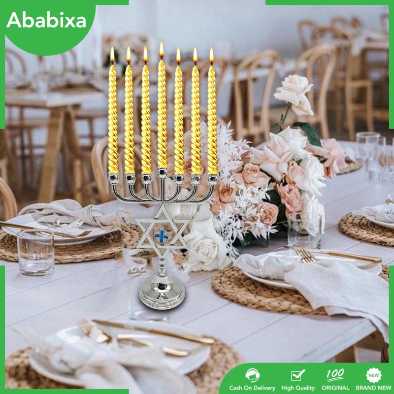 Giá Đỡ Nến Hanukkah Menorah Hình Ngôi Sao Trang Trí Thanh Lịch Cao 17cm
