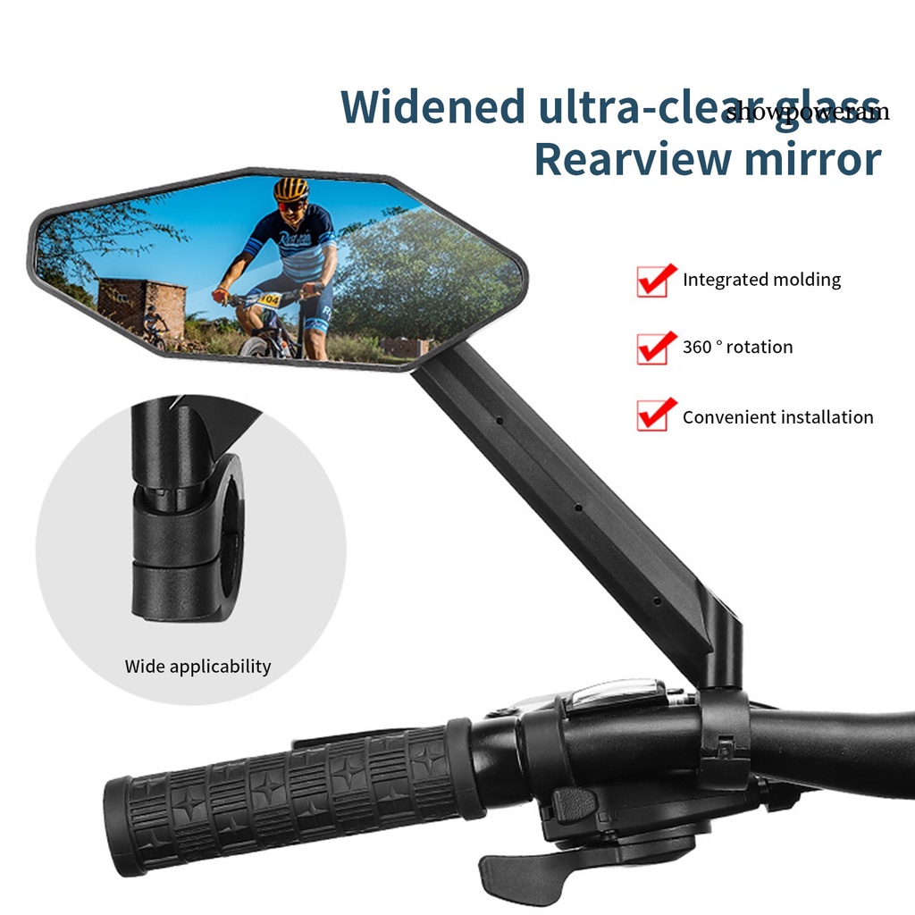 Gương Chiếu Hậu Tầm Nhìn Góc Rộng 21-26mm HD Có Thể Điều Chỉnh Xoay 360 Độ Gắn Tay Lái Xe Đạp