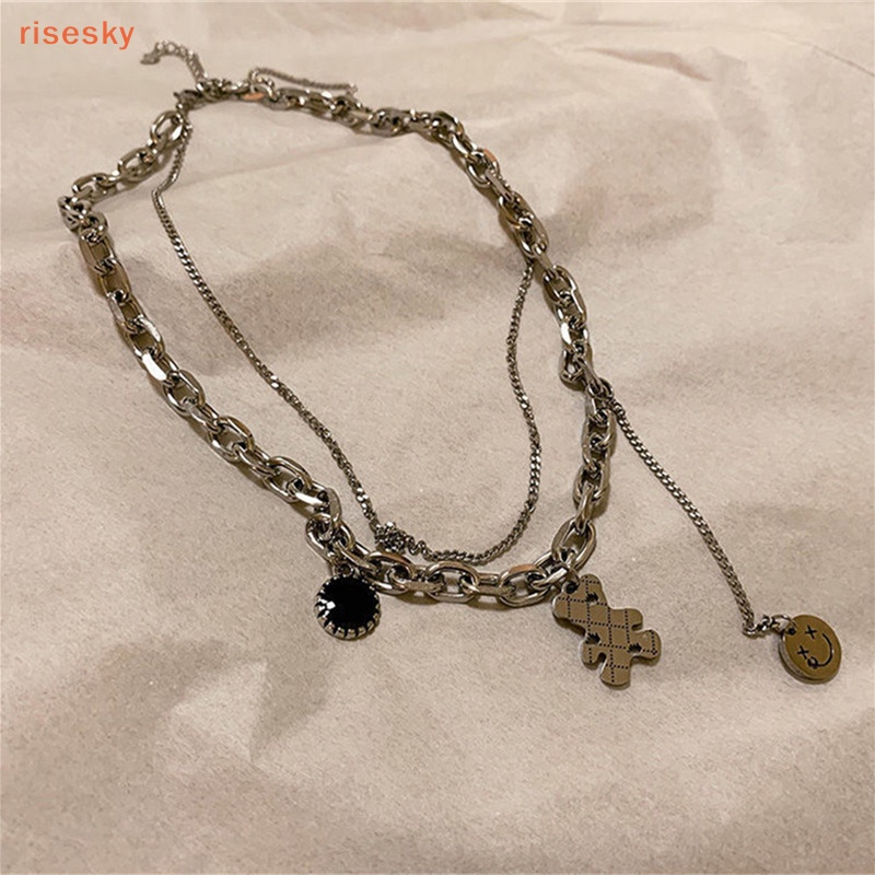 Vòng Cổ Choker Mặt Gấu Cười Phong Cách Punk Hip Hop Cho Nam Và Nữ