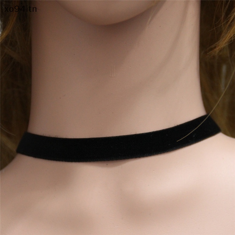Vòng Cổ Choker Nhung Đen Phong Cách Gothic Cổ Điển