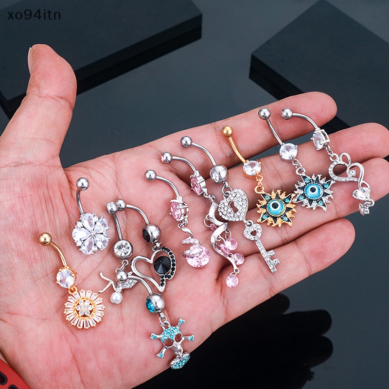 Khuyên Rốn Dạng Tua Rua Bằng Thép Không Gỉ Hình Hoa