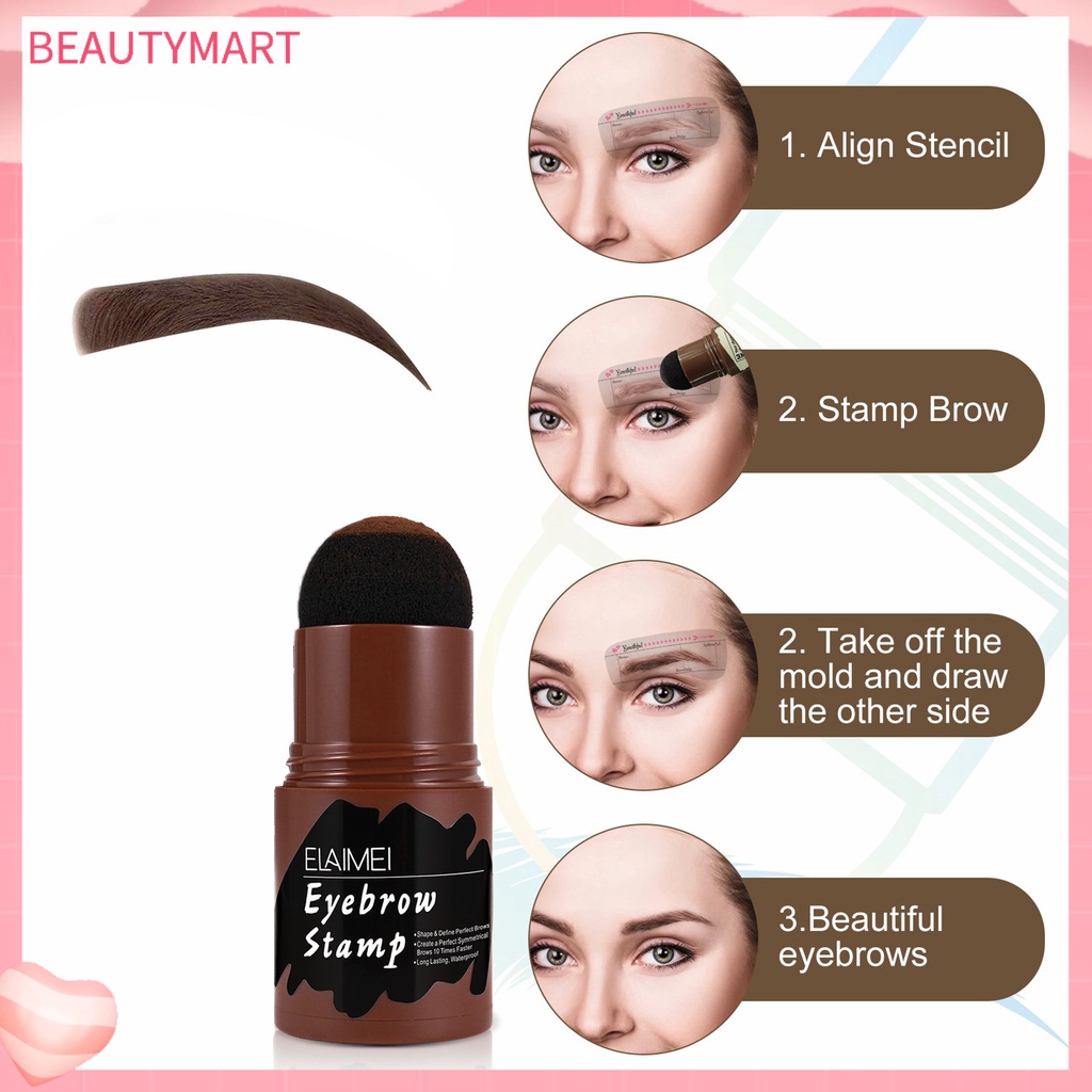 1 Bộ Phấn Kẻ Lông Mày beautymart Kết Cấu Tinh Tế Lâu Trôi Kèm Cọ Trang Điểm