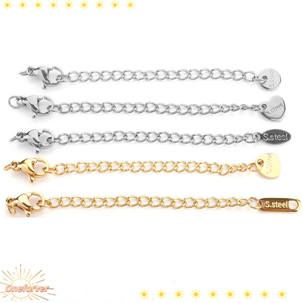 Set 10 Đuôi Nối Dài Dây Xích|Vòng Đeo Tay Bằng Thép Không Gỉ DIY Thời Trang