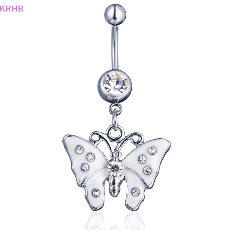 Khuyên Rốn Hình Bướm Đính Đá Bằng Thép Không Gỉ Thời Trang Cho Nữ Mới
